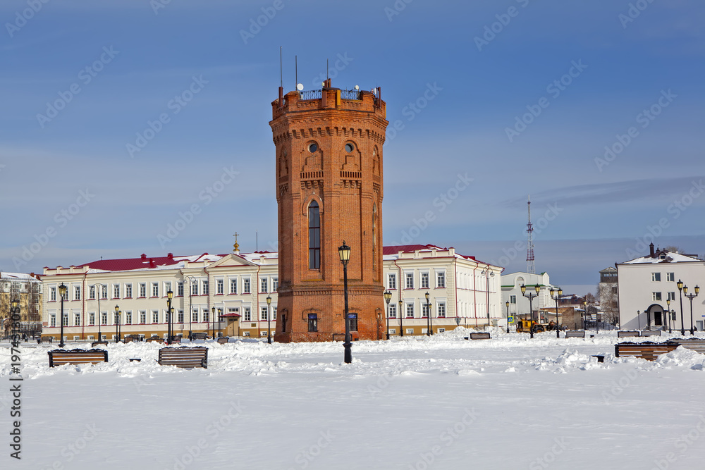 Water tower. Remezov Square. Tobolsk. Tyumen region