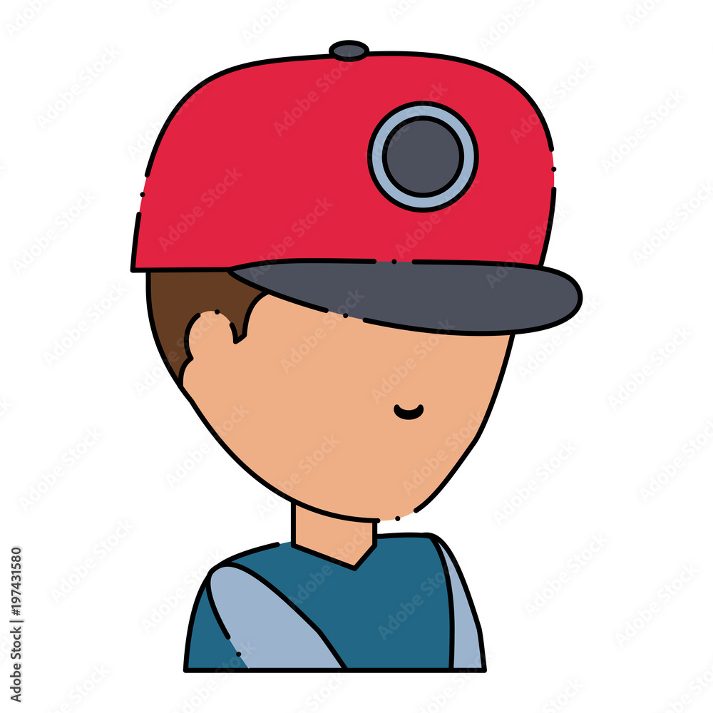 avatar boy wearing a cap over white background, colorful design. vector illustration avatar boy wearing a cap over white background, colorful design. vector illustration