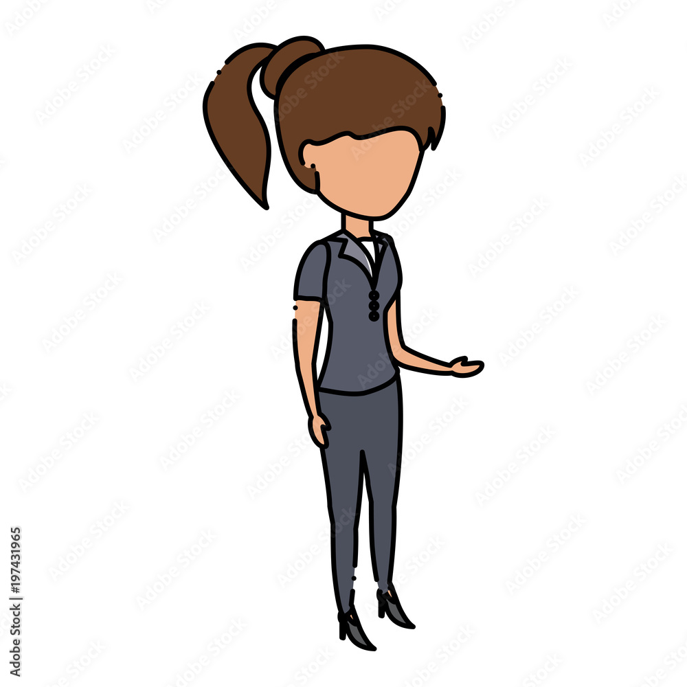 avatar businesswoman standing over white background, colorful design. vector illustration avatar businesswoman standing over white background, colorful design. vector illustration