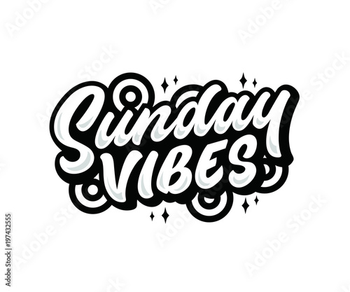 Sunday vibes handwritten lettering