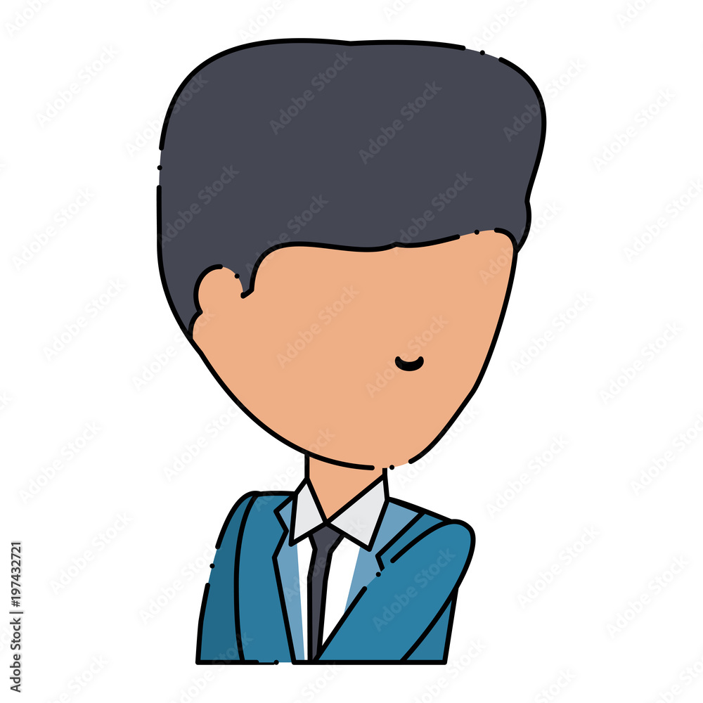 avatar businessman icon over white background, colorful design.  vector illustration