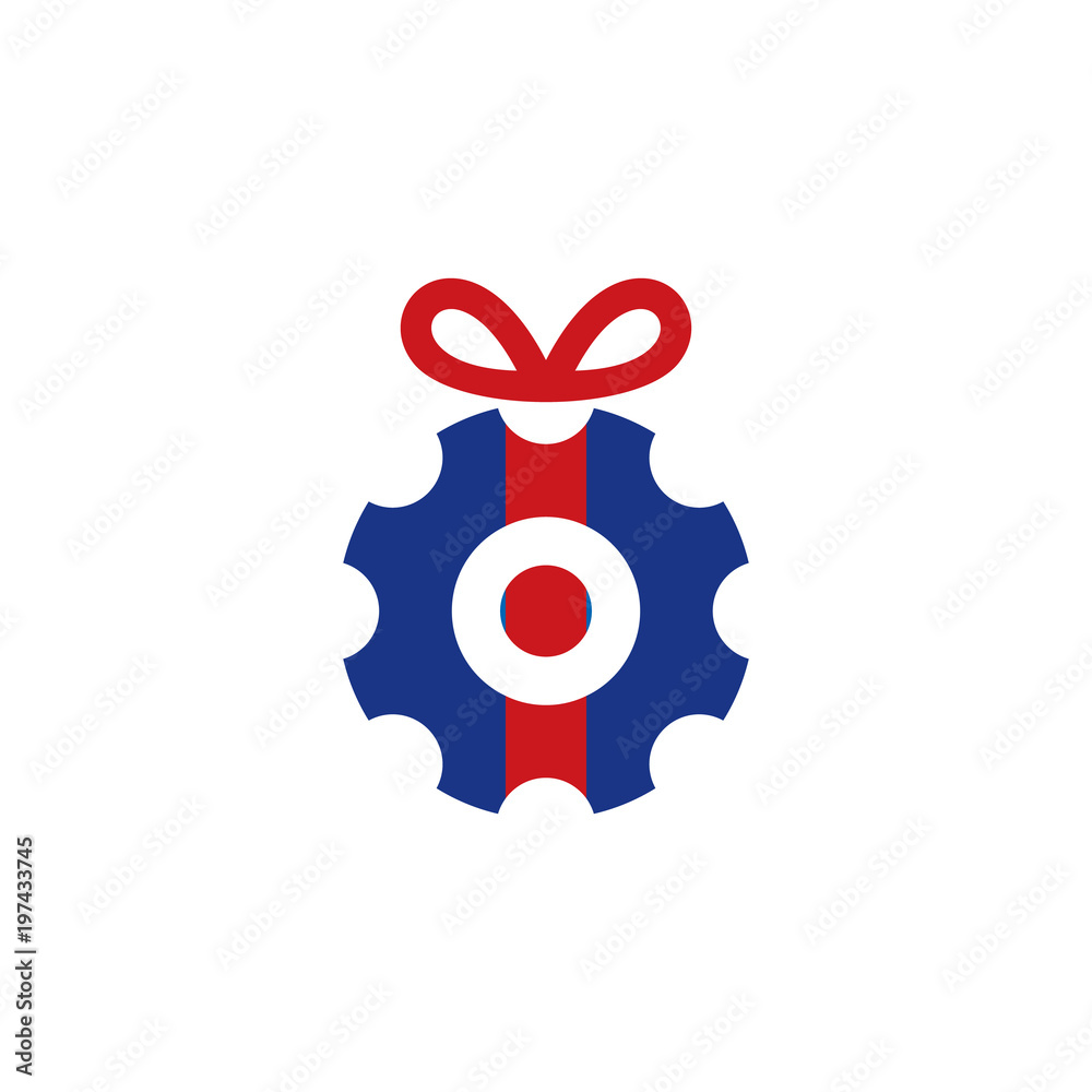 Gear Gift Logo Icon Design