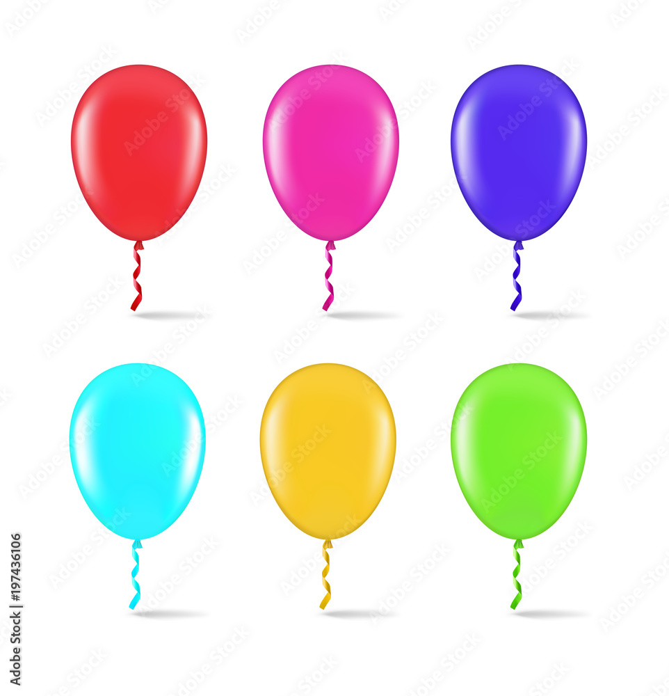 Colorful balloons isolated on white background. Vector illustration. EPS10