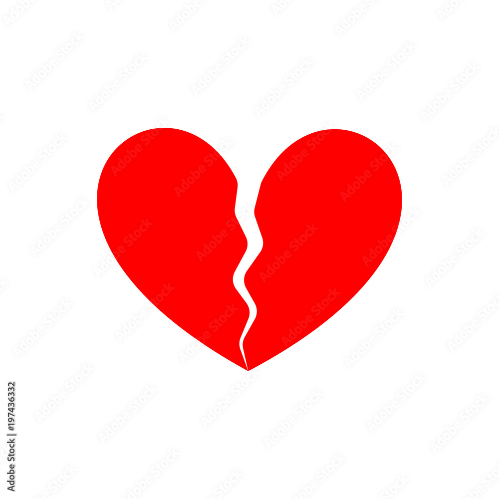 Broken heart. End of love. Symbol of parting