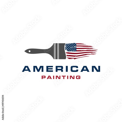 american painting brush roll logo