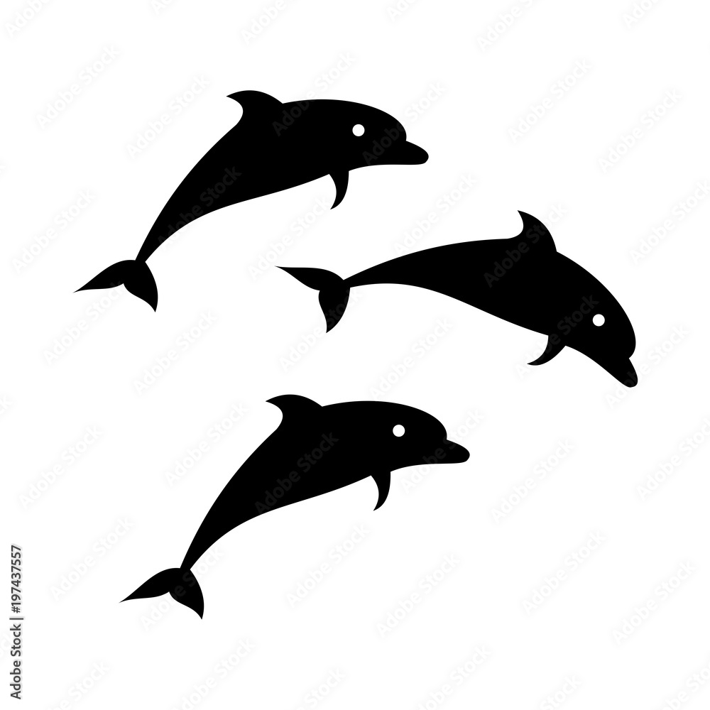 Fototapeta premium dolphin icon vector silhouette