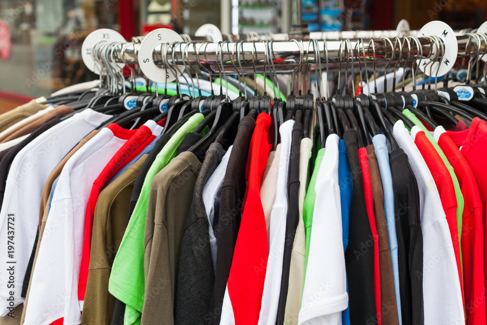 Fototapeta premium Clothes in an outlet