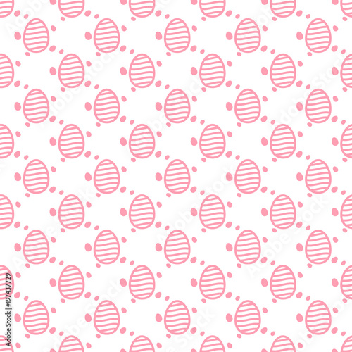 Pink pattern with Easter eggs. vector on white background