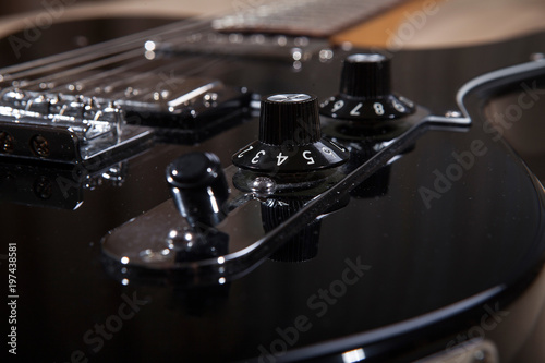 The vintage guitar close up