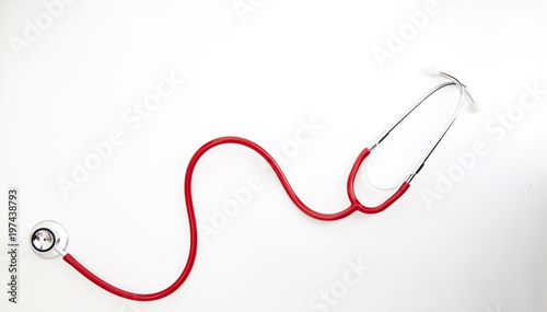 Red stethoscope with red heart