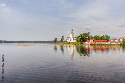 Vozdvizhenskaya Church in the Nilo-Stolobensky Desert on Lake Seliger photo