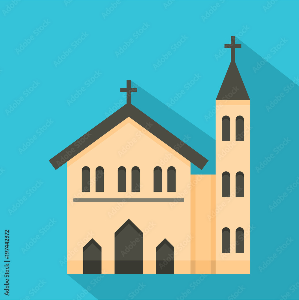 Church icon. Flat illustration of church vector icon for web