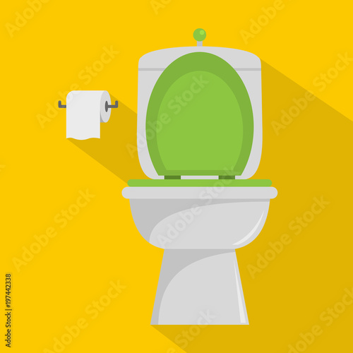 Ceramic toilet icon. Flat illustration of ceramic toilet vector icon for web