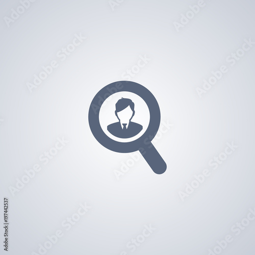 Recruitment icon, search people icon