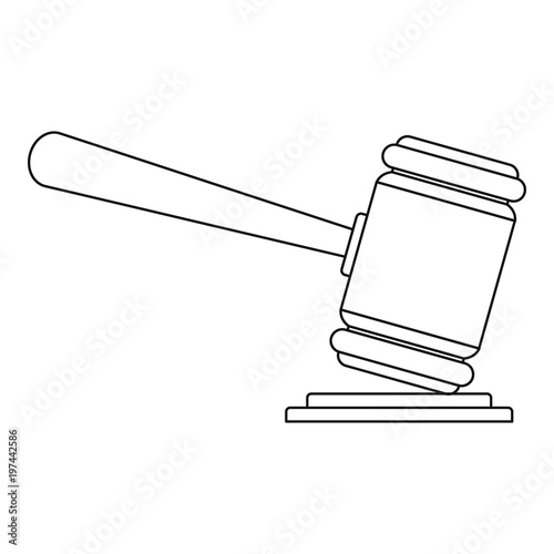 Judge gavel icon. Outline illustration of judge gavel vector icon for web