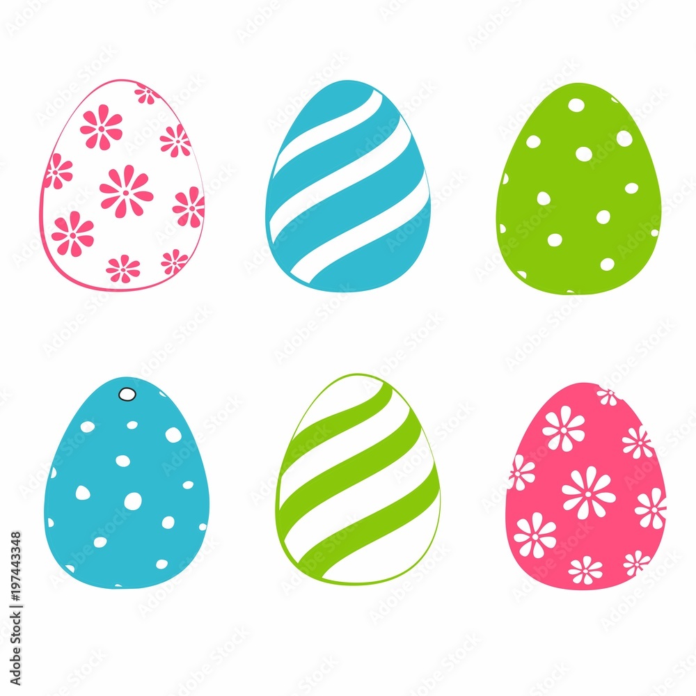 Collection ofEeaster eggs . Vector illustration Collection ofEeaster eggs . Vector illustration