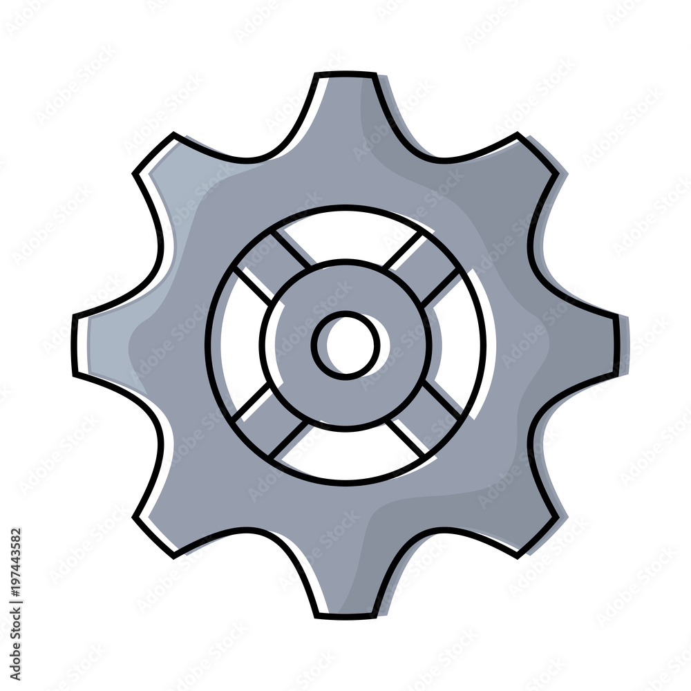gear wheel icon over white background, colorful design.  vector illustration