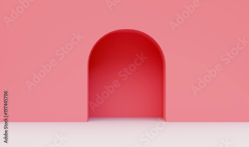Fototapeta Naklejka Na Ścianę i Meble -  Pink wall minimal