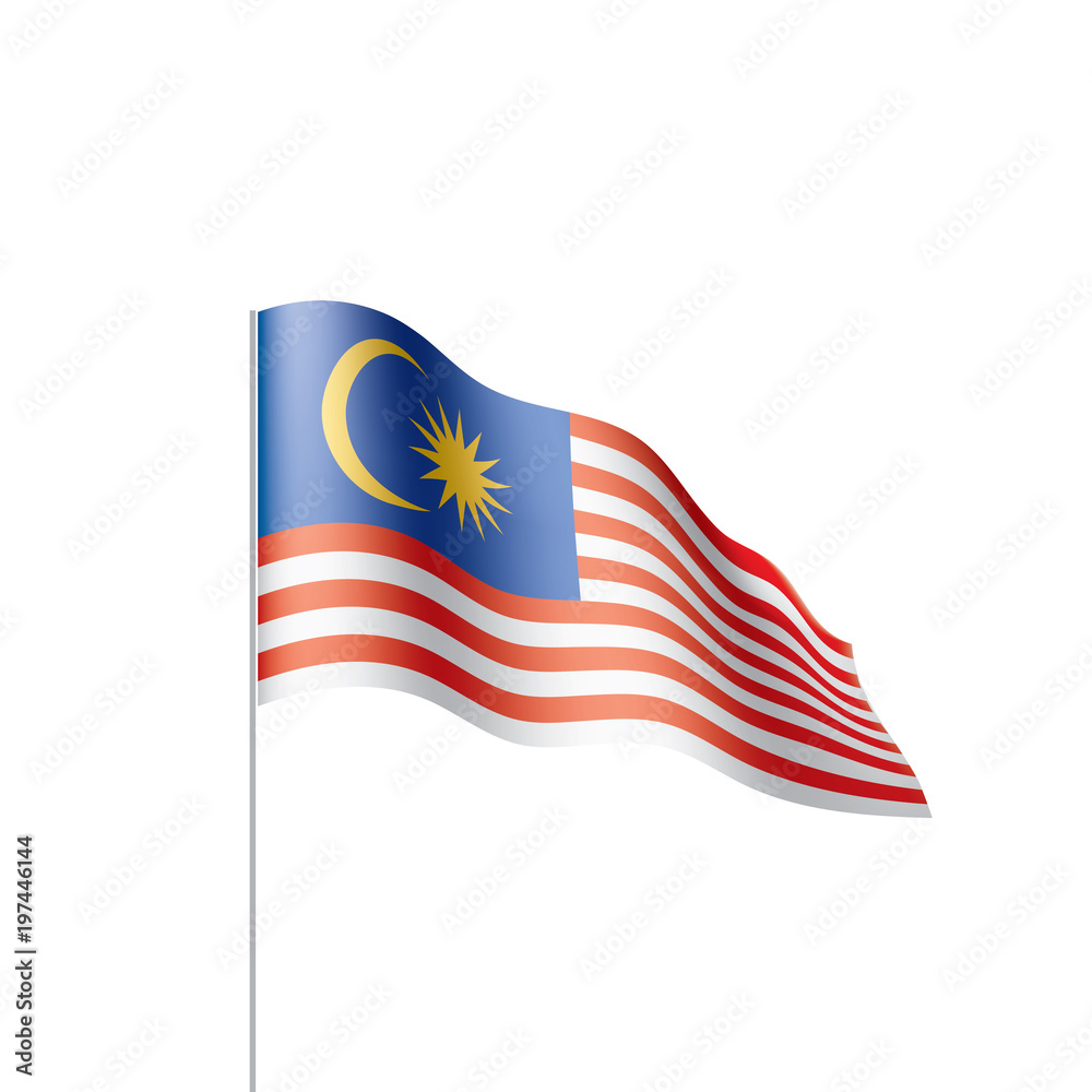 Fototapeta premium Malaysia flag, vector illustration