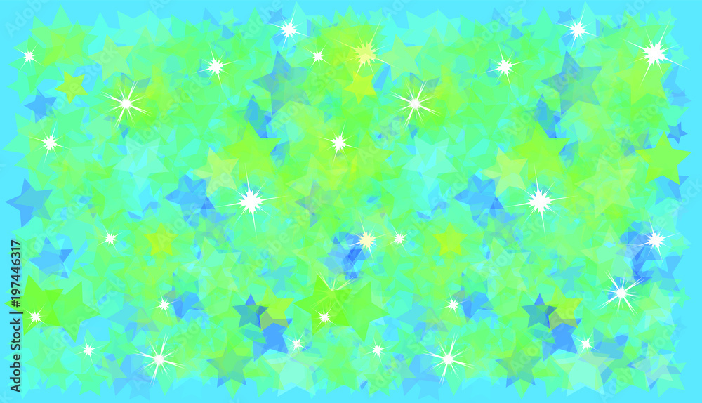 Horizontal Star blurred Blue background