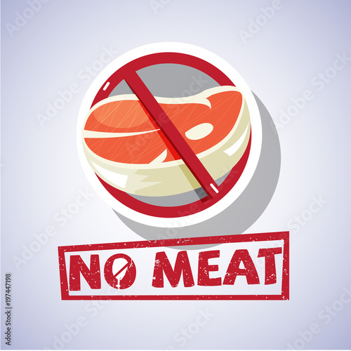 No meat sign concept - vector illustration