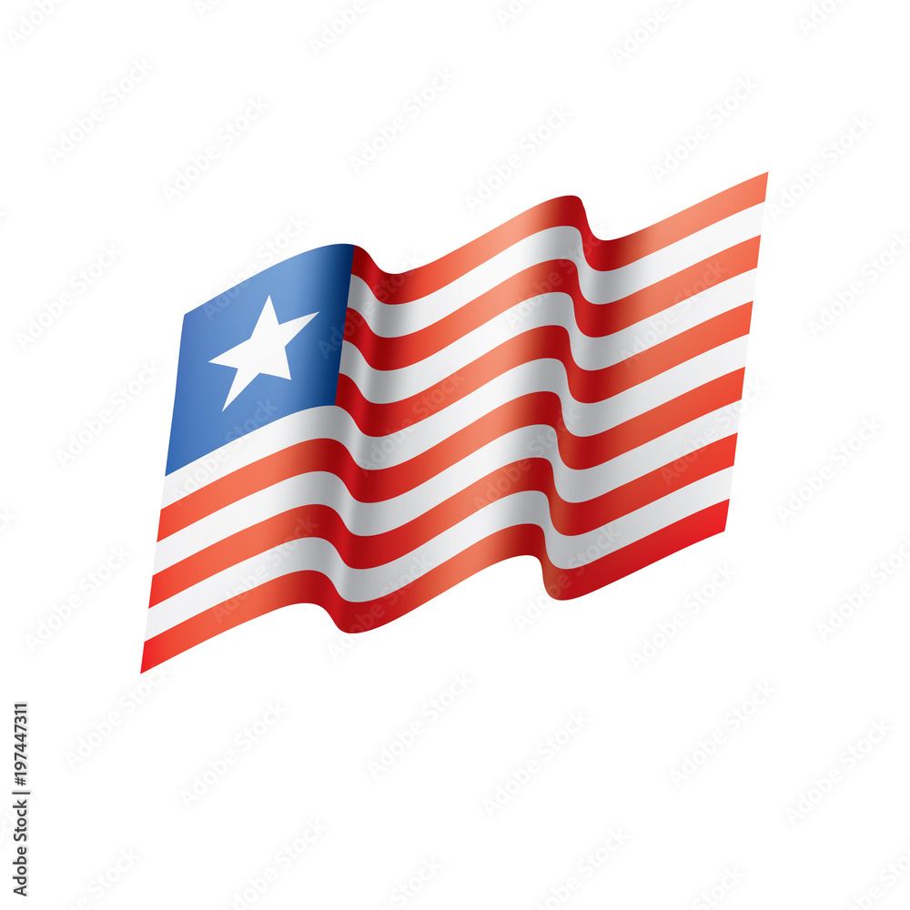 Liberia flag, vector illustration Liberia flag, vector illustration