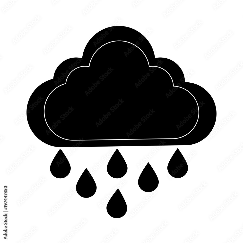 cloud with rain drops icon over white background, vector illustration cloud with rain drops icon over white background, vector illustration