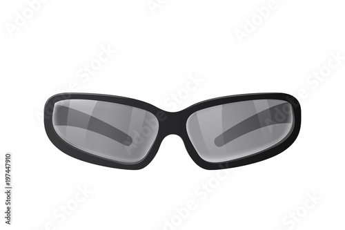 Black sunglasses with gray lenses. Accessories vector illustration.