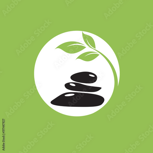 Vector sign spa. Beauty farm in green