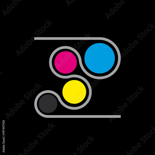 Vector sign CMYK, Printing