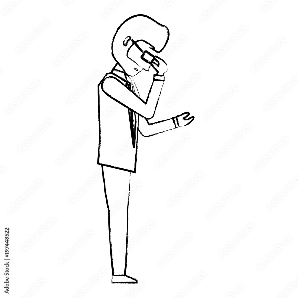 avatar businessman standing and thinking over white background, vector illustration avatar businessman standing and thinking over white background, vector illustration