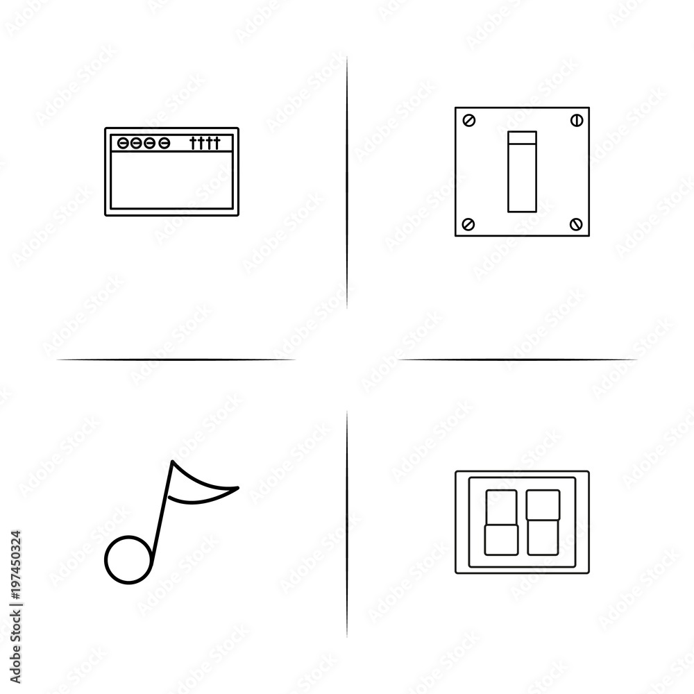 Electrical simple linear icon set. Outline icons Electrical simple linear icon set. Outline icons