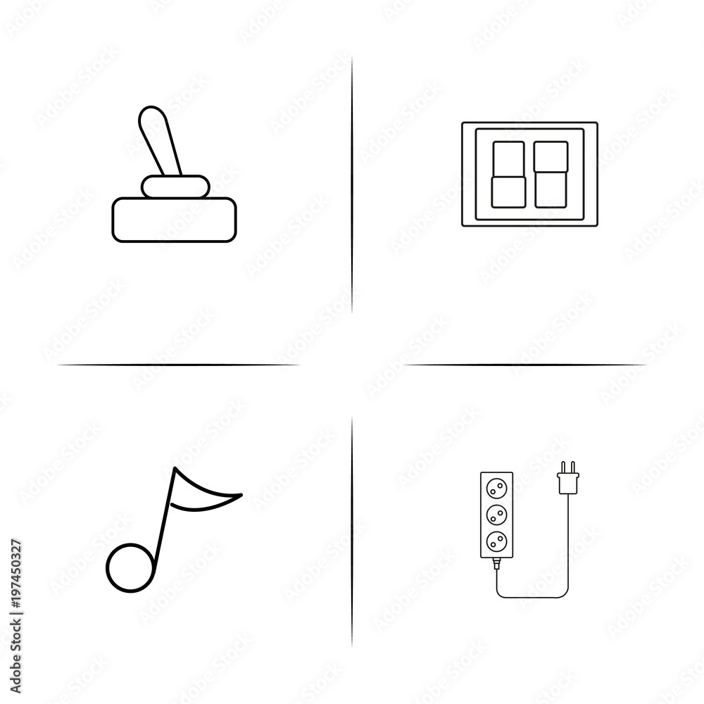 Electrical simple linear icon set. Outline icons Electrical simple linear icon set. Outline icons