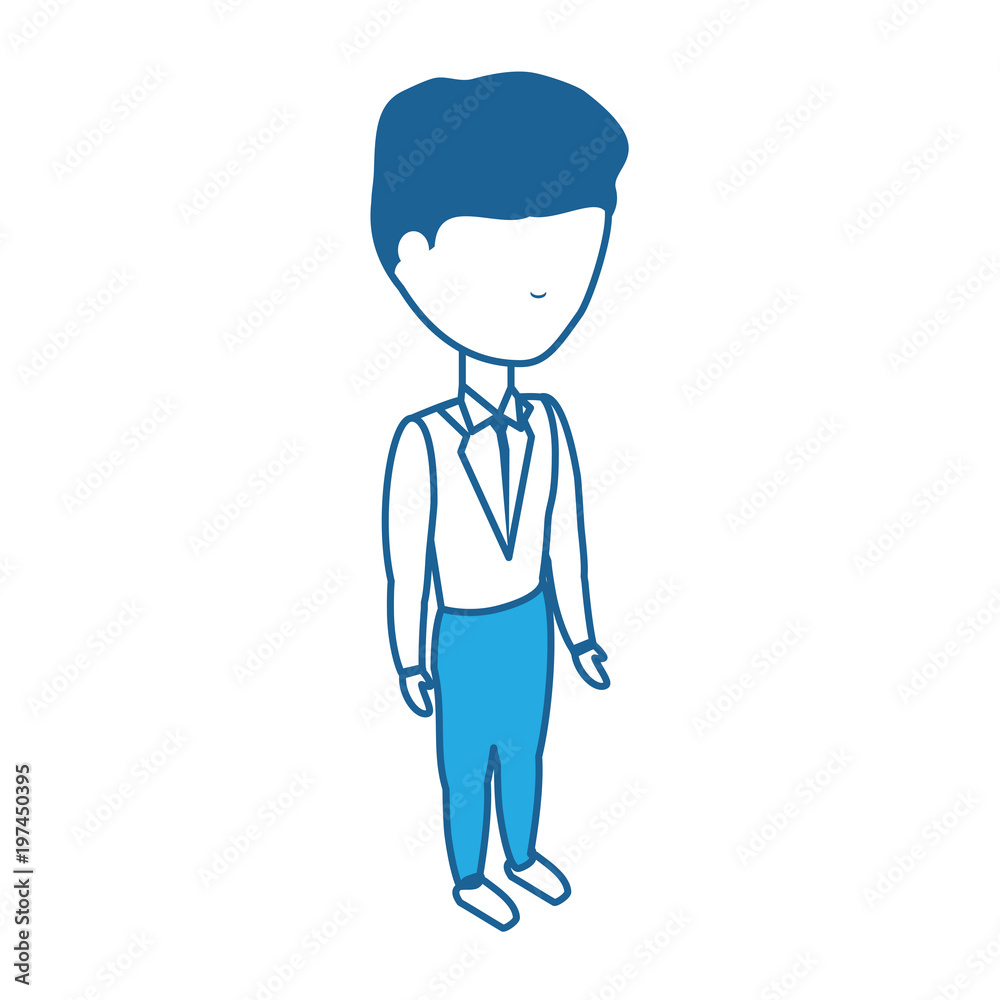 avatar businessman standing over white background, blue shading design. vector illustration avatar businessman standing over white background, blue shading design. vector illustration