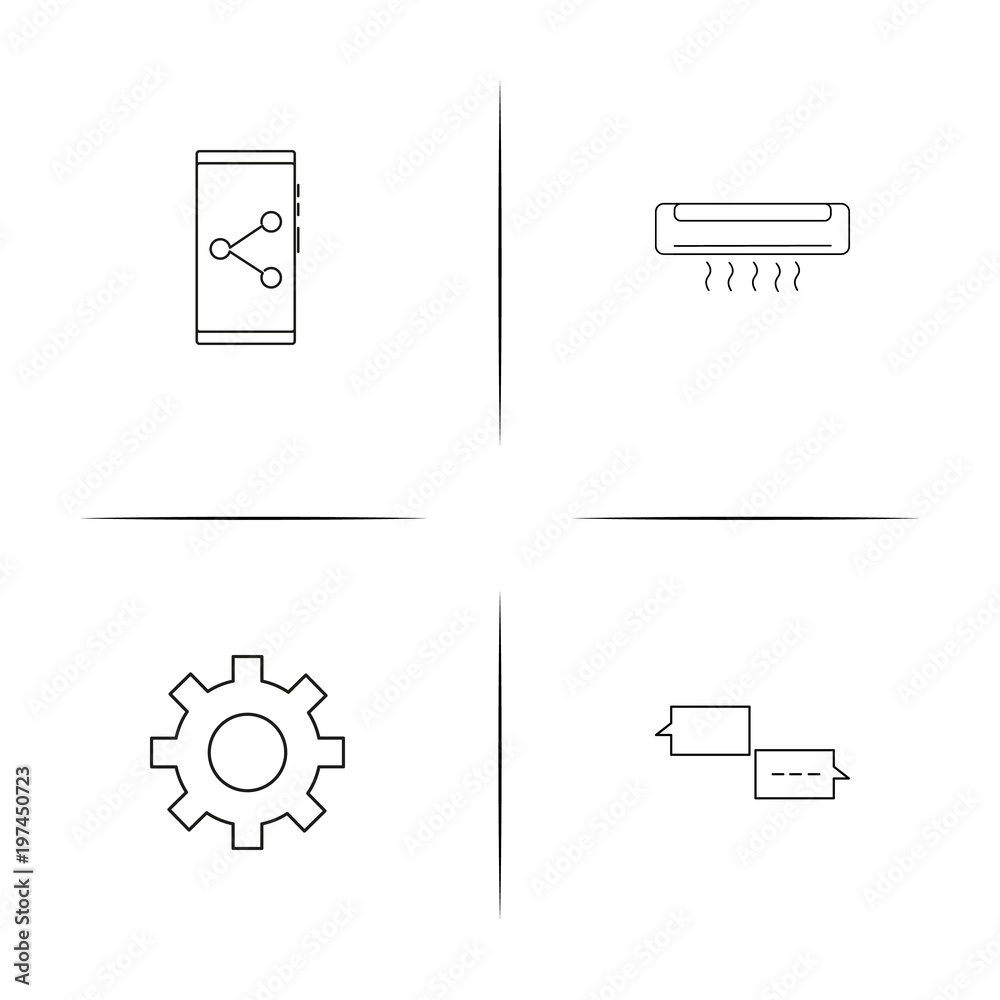 Devices simple linear icon set. Outline icons Devices simple linear icon set. Outline icons