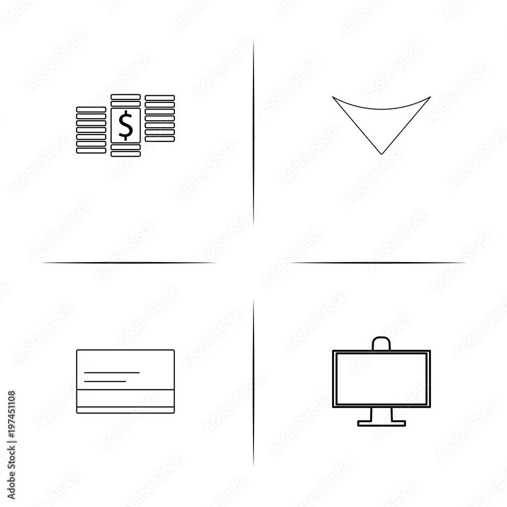 Business simple linear icon set. Outline icons Business simple linear icon set. Outline icons