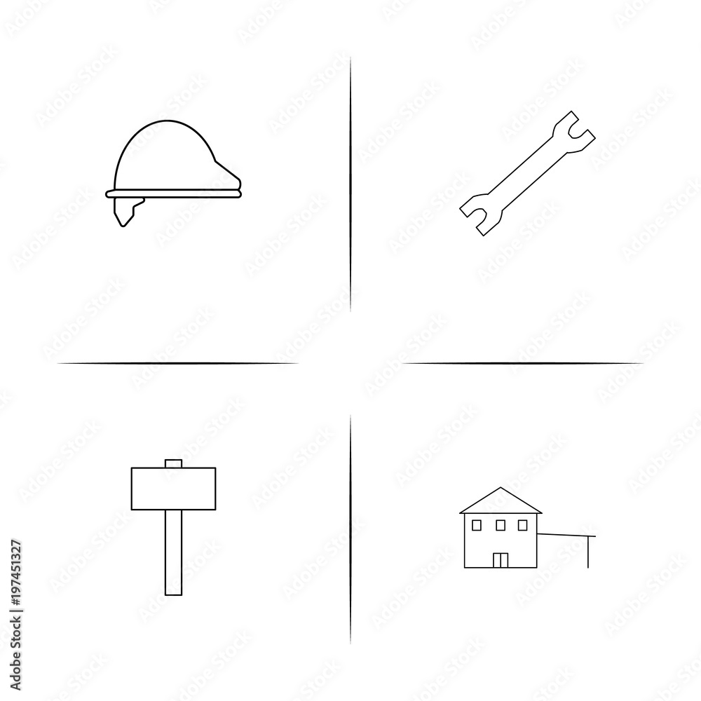 Buildings And Constructions simple linear icon set.Simple outline icons Buildings And Constructions simple linear icon set.Simple outline icons