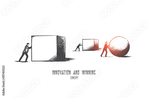 Innovation concept. Hand drawn new success idea. Technology and inspiration concept, idea for successful progress isolated vector illustration.