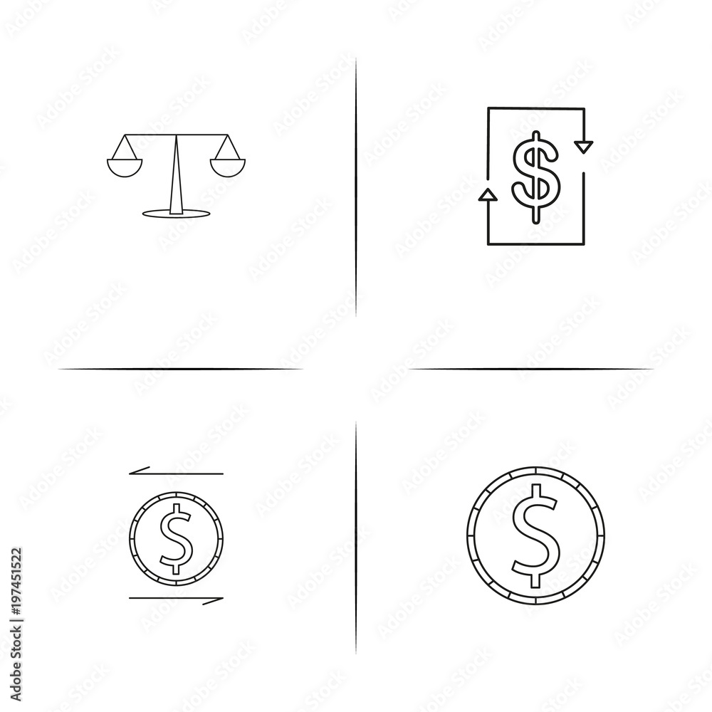 Banking, Finance And Money simple linear icon set.Simple outline icons Banking, Finance And Money simple linear icon set.Simple outline icons