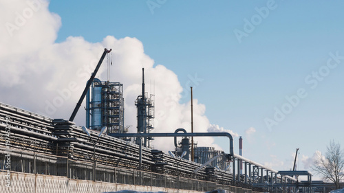 Large power plant with pipes and tanks photo