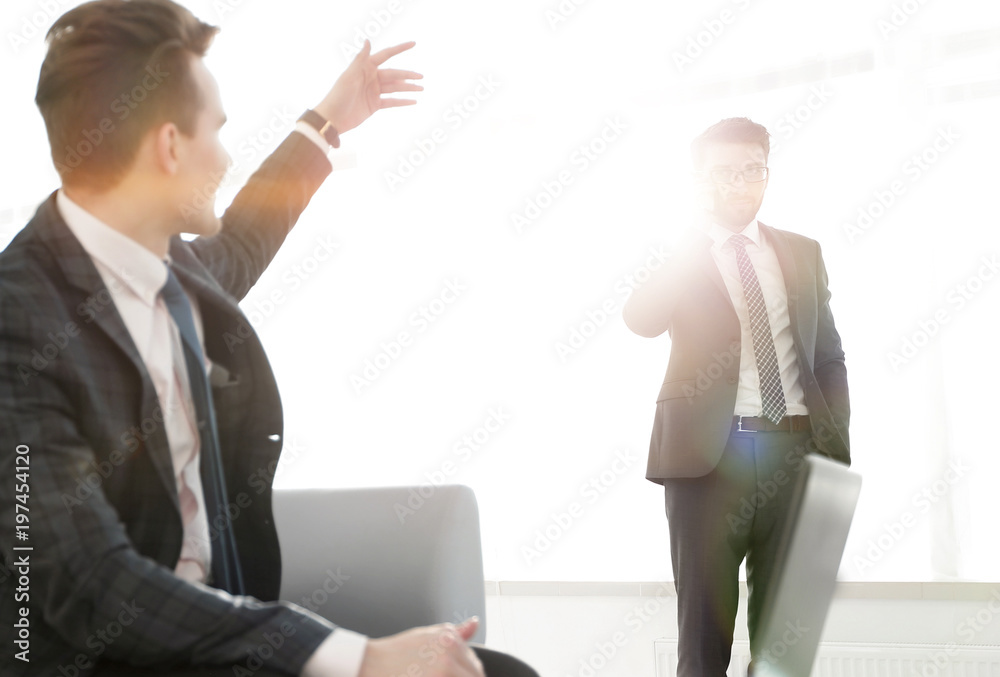 business concept.businessman pointing to the screen business concept.businessman pointing to the screen