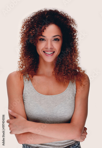 stylish young woman with day make-up.