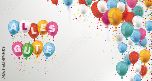 Alles Gute Luftballons mit Konfetti