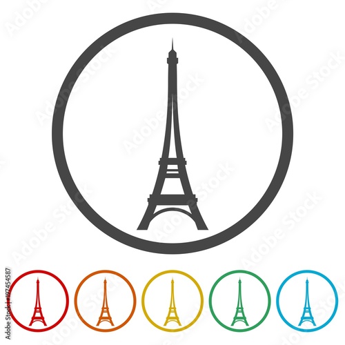 Paris Eiffel Tower Icon, 6 Colors Included