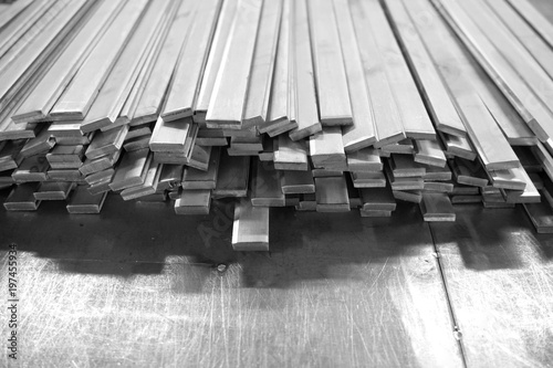stack of steel flat bar