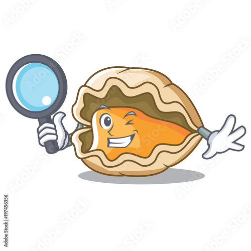 Detective oyster character cartoon style