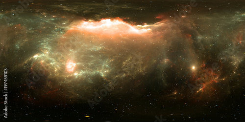 360 degree space nebula panorama  equirectangular projection  environment map. HDRI spherical panorama. Space background with nebula and stars.