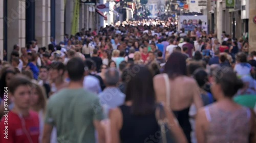 Wallpaper Mural City Street Crowd. Slowmotion footage of anonymous people walking in a street Torontodigital.ca