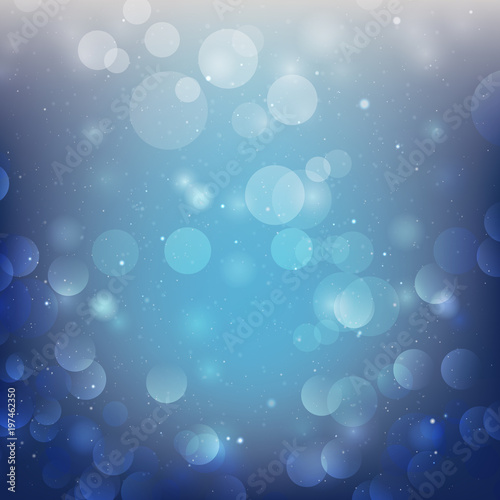Abstract bokeh on blue background. 