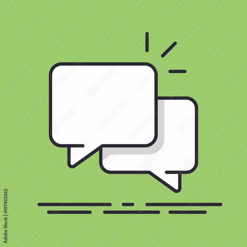 Speech bubbles Icon vector line design isolated background. Speech bubbles Icon vector line design isolated background.